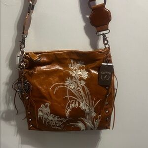 Brown Floral Women's Shoulder Bag